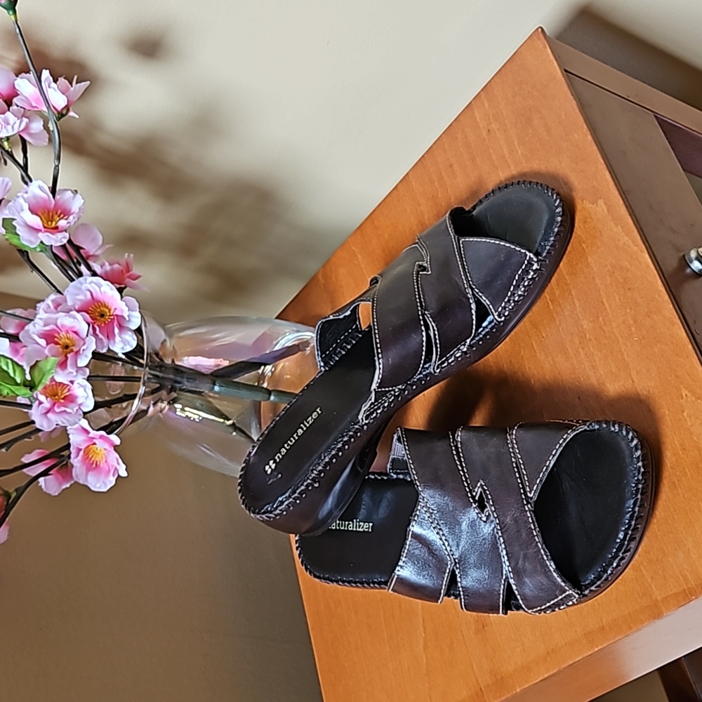Naturalizer Leather Warrior-1 Slide Sandal Size 8M